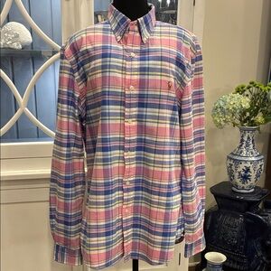 Vintage Ralph Lauren Polo Button Down 100 percent Cotton Slim L
